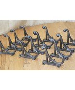 12 RUSTIC COAT HOOKS ANTIQUE STYLE CAST IRON 4.5&quot; WALL DOUBLE RESTORATIO... - €39,66 EUR