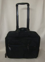 TUMI Alpha 26103D4 ~ Black Nylon Deluxe Expandable Wheeled Rolling Briefcase Bag - £79.55 GBP
