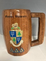 Vtg Tri Delta Sorority Wood Huge 7.25” Mug Cup Missouri University Chapter HUFFY - £35.57 GBP