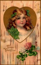 Vintage VALENTINE- Young Girl -&quot;TO My Valentine&quot; Robbins Bros. Bkc - £3.13 GBP