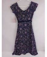 NWT Motherhood Maternity Blue Dress With Pink Floral Design Size Small - $24.74