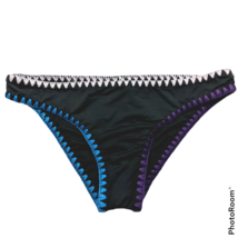 NWT Bar III Smocking Solids Stitched Hipster Bikini Swim Bottom Small Black - £15.55 GBP