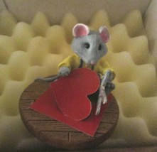 1988 Hallmark Tender Touches Mouse Cutting Out Heart Figurine New in Box/shipper - £15.68 GBP