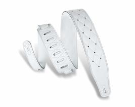 Levy&#39;s Leathers 2.5&quot; Garment Leather Guitar Strap Tufted Design; White and Silve - £63.92 GBP