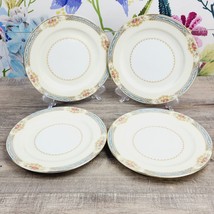 Noritake Rose China Annette 7 3/4&quot; Salad Dessert Plates Lot of 4 Vintage - £14.94 GBP