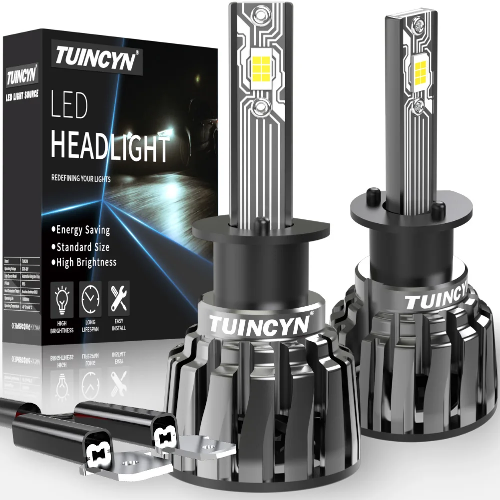 2Pcs H7 Car LED Headlight Bulbs 6000K H1 H11 LED Auto Headlamp For VW Pat B5 B6  - £134.24 GBP