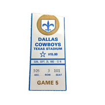 1983 No Saints V Dallas Cowboys 9/25 Ticket Stub Dorsett Dickerson Safety To Win - £9.27 GBP