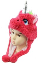 Toddler Baby Girl Boy Rabbit Horn Hat Nursery Fuchsia Unicorn Beanie Tail Cap - £9.48 GBP