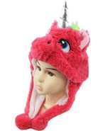Toddler Baby Girl Boy Rabbit Horn Hat Nursery Fuchsia Unicorn Beanie Tai... - £9.37 GBP