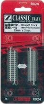 Rokuhan Z gauge R024 with power supply straight line 55mm 2 pieces Japan - £21.91 GBP