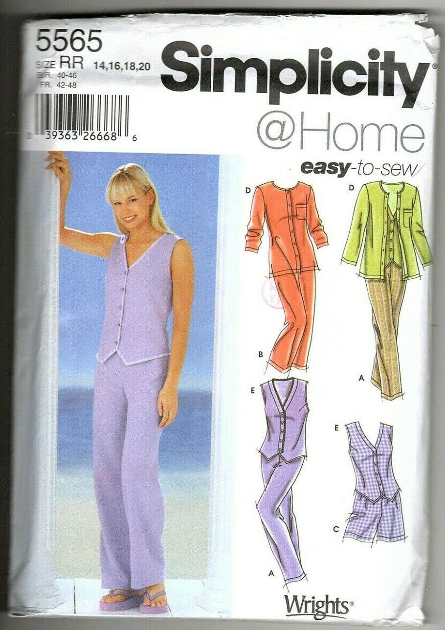Simplicity Easy to Sew Misses Pants in 2 Lengths, Shorts and Tops 14, 16, 18, 20 - £6.28 GBP