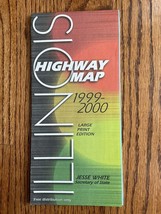 1999-2000 Large Print Official Illinois State Highway Travel Road Map - £7.58 GBP