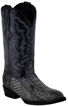 Mens Gray Black Western Cowboy Dress Boots Ostrich Foot Skin Leather J Toe - $179.99