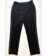 Aritzia Babaton Slim Ankle Tuxedo Trouser Pants Sz 4 Black Gray Side Str... - £52.07 GBP