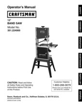 Craftsman 351.224000 Band Saw Owners Instruction Manual - $20.24