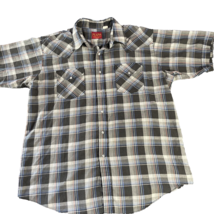 Plains Shirt Men&#39;s Large Pearl Snap Wester Wear Large Cowboy Rancher Pla... - $6.60