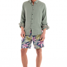 Scotch &amp; Soda Men&#39;s Blue Floral Twill Pleated Casual Shorts Loose Fit 30... - £38.23 GBP