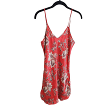 Vintage Treesha Large Orange Floral Print Chemise Nightgown Coral Dress - £24.27 GBP