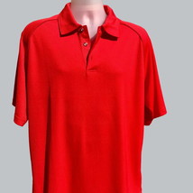 Pebble Beach Mens Red Short Sleeve Polo Style Performance Collection Shirt Large - £19.18 GBP