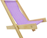 Toy wood doll folding chair  purple   white stripe fabric  7  thumb155 crop