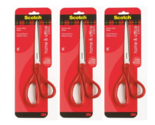 3M Household Stainless Steel Scissors, 8&quot;, Red 3 Pack - $16.14