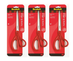 3M Household Stainless Steel Scissors, 8&quot;, Red 3 Pack - £13.01 GBP