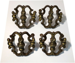 Vintage Art Deco Brass Drawer or Cabinet Door Pull Handle Set CH-172 - $20.79