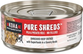 KOHA Pure Shreds Beef Entrée for Cats, Single Meat High Protein Wet Cat Food, - £49.53 GBP