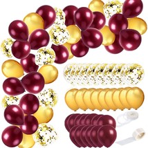 Fall Bridal Shower Decorations Maroon Gold Balloon Garland Burgundy Gold Balloon - £21.57 GBP