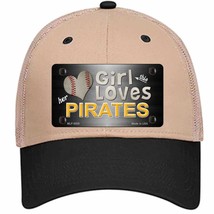 This Girl Loves Her Pirates Novelty Khaki Mesh License Plate Hat - £23.53 GBP