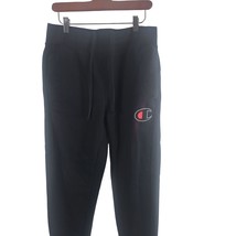 Champion Sweatpants M Mens Black Pull On Logo Cuffed High Rise Athletic Wear - £15.79 GBP