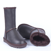 Classic Genuine Leather Shoes Women Winter Mujer Botas Woman Snow Boots Thick Pl - £56.98 GBP