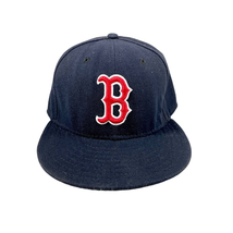 Boston Red Sox New Era 59FIFTY Fitted Sz 7-1/8 MLB Cap Hat Navy Blue - £26.46 GBP