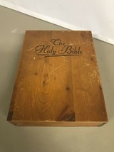 Cedar Wood Box THE HOLY BIBLE Red Lettered Edition. Sympathy Carpenters ... - $22.28