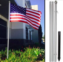 USA Flag with 10ft Flag Pole 3x5 Pole Aluminum 10ft - All Included Flag ... - £18.67 GBP