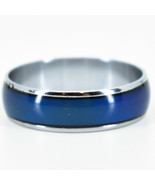 Stainless Steel Silver Tone Color Changing Eternity Band Mood Ring - £4.78 GBP