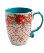 Pioneer Woman ~ VINTAGE FLORAL ~ Jumbo ~ 26 Ounce ~ Teal ~ Latte Coffee Mug - €30,29 EUR