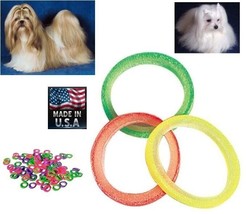 500 Dog Grooming COLOR Hair Bands 3/8&quot;  Rosin Coated Rubber Latex Top Kn... - $18.99