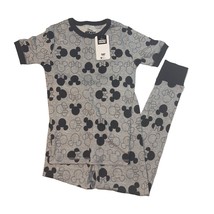 Disney Mickey Mouse Kids 2 Pc Pajama Set Black Gray Minnie Mickey, Size L 10 NWT - £14.15 GBP