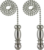 Ciata Pendant Pull Chain In Brushed Nickel Finish With 12 Inch Beaded, 2 Pack - £35.30 GBP