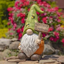 Zaer Ltd. Spring Garden Gnomes The Smallfries (Pink Hat and Welcome Sign) - £87.13 GBP