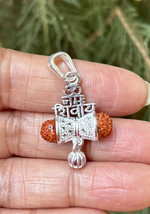 Médaillon Lord Shivas Pendentif Argent 925 + 5 Mukhi RUDRAKSHA, 4,04 gm - $24.26