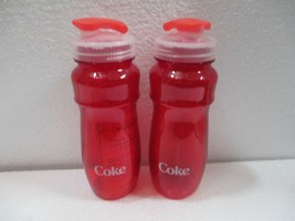 Coca-Cola Red 24 oz Water Bottle Set of Two Textured Grip Wide Mouth Flip Spout - £6.26 GBP