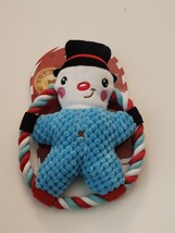 Toy Time Squeaky Christmas Dog Rope Toy Christmas Snowman - £7.80 GBP
