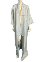 NWT Japanese Kimono Aqua and White Triangle Print Full Length One Size - $61.74