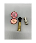 Set Vintage Makeup Louis Philippe Gold Compact Rose Powder Blush &amp; Makeu... - $478.08 MXN