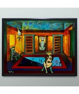 Satin Canvas Art, Colorful Dog Painting, Wall Decor, Pet Lover Gift - $1,275.67 MXN