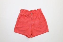 Vtg 90s Streetwear Womens 5 / 6 Distressed Denim Jean Shorts Booty Shorts Pink - £31.02 GBP