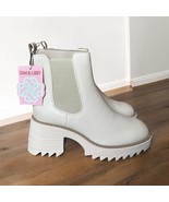 Sam &amp; Libby Womens 7 Lennon Vanilla Ivory Lug Sole Side Zip Chelsea Boot... - $29.69