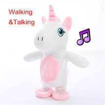 Walking Talking Unicorn Plush Toy Sound Record Plush Unicorn Stuffed Toys For Ki - £15.94 GBP